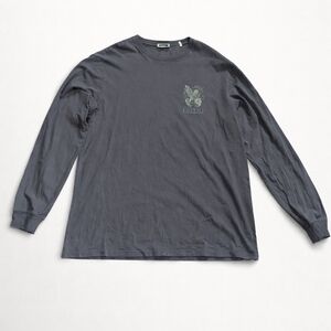Kith Men's Long-Sleeve Crewneck Shirt in Charcoal with Chest Graphic